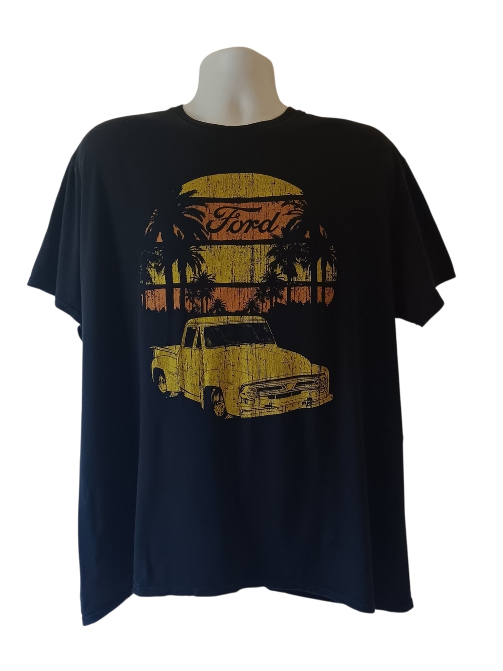 Ford vintage truck sunset graphic black t-shirt retro mens size 2XL